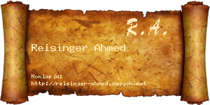 Reisinger Ahmed névjegykártya